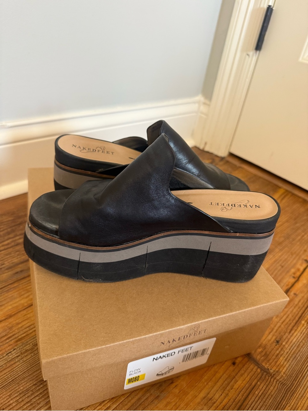 NAKED FEET - FLOW in BLACK Heeled Sandals - Picture 5 of 10